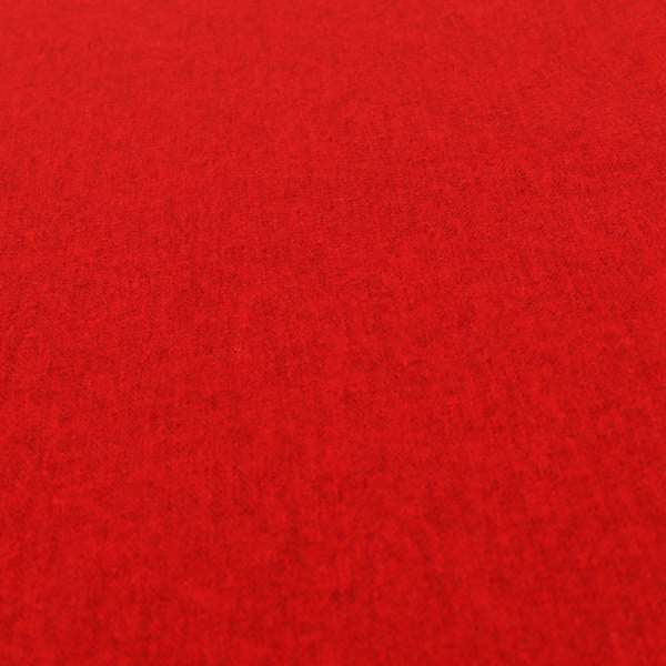 Como Soft Wool Effect Plain Chenille Quality Upholstery Fabric In Red Colour