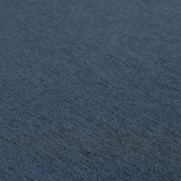Davos Flat Weave Chenille Upholstery Fabrics In Prussian Blue - Made To Measure Curtains