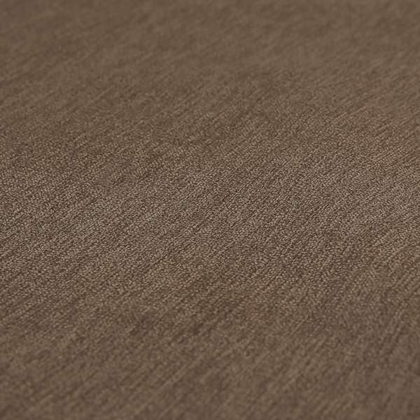 Earley Soft Matt Velvet Chenille Furnishing Upholstery Fabric In Brown Colour