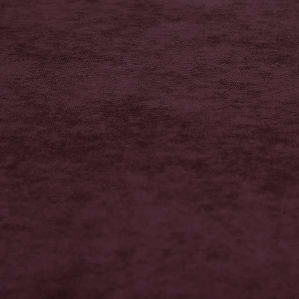 Earley Soft Matt Velvet Chenille Furnishing Upholstery Fabric In Wine Colour