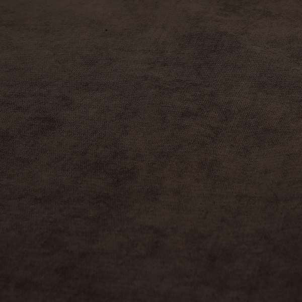 Earley Soft Matt Velvet Chenille Furnishing Upholstery Fabric In Chocolate Brown Colour
