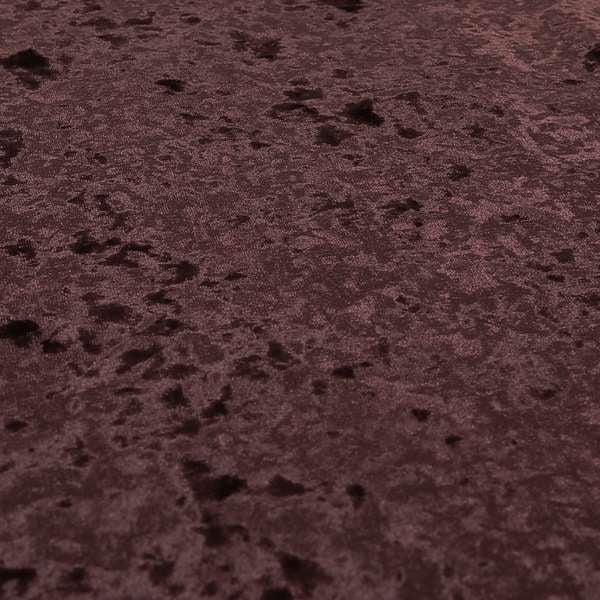 Geneva Crushed Velvet Upholstery Fabric In Mulberry Wine Red Colour