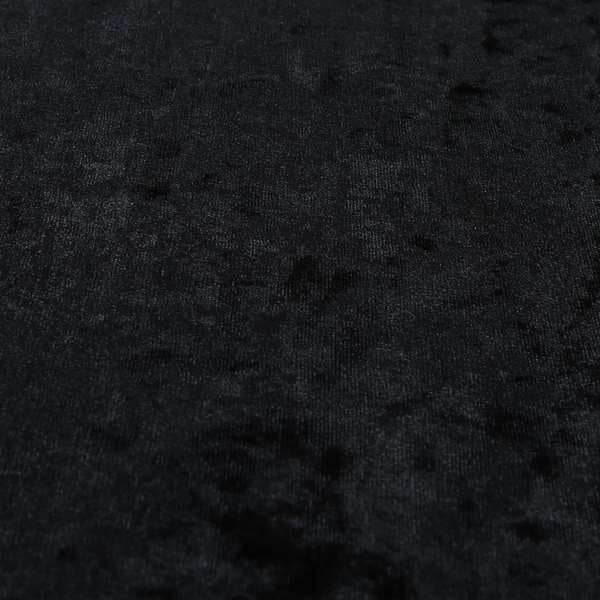 Geneva Crushed Velvet Upholstery Fabric In Black Colour - Roman Blinds