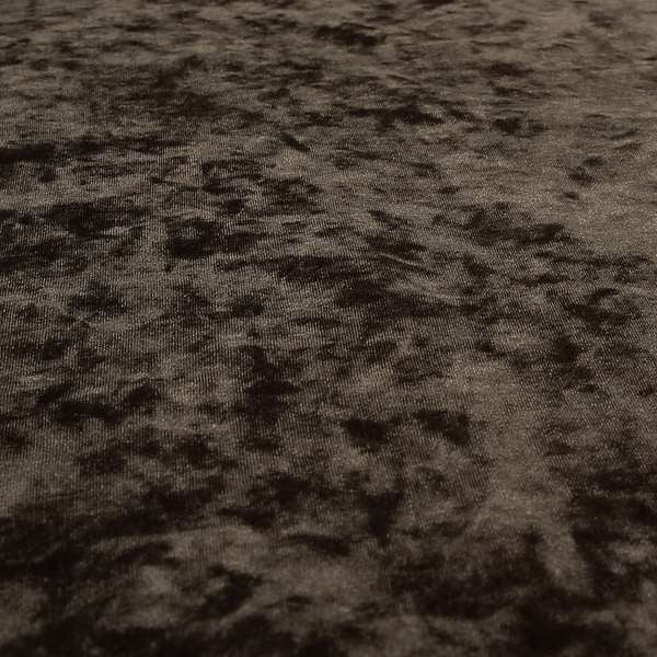 Geneva Crushed Velvet Upholstery Fabric In Chocolate Brown Colour