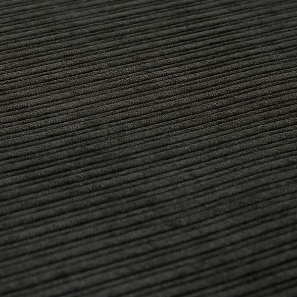 Goole Pencil Thin Striped Corduroy Upholstery Furnishing Fabric Black Colour - Made To Measure Curtains