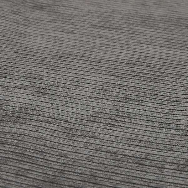 Goole Pencil Thin Striped Corduroy Upholstery Furnishing Fabric Charcoal Grey Colour - Made To Measure Curtains