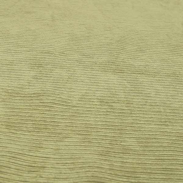 Goole Pencil Thin Striped Corduroy Upholstery Furnishing Fabric Green Colour