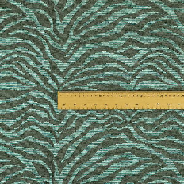 Zebra Stripe Pattern Grey Blue Colour Chenille Upholstery Fabric JO-1167 - Handmade Cushions