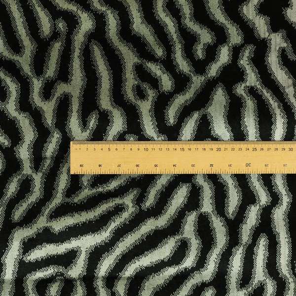 Black Background With Silver Colour Abstract Pattern Heavy Quality Velvet Upholstery Fabric JO-1273