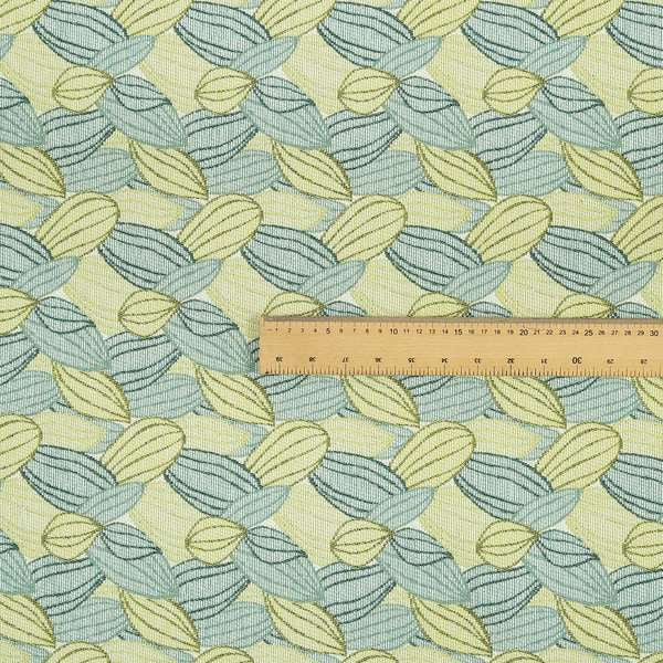 Green Blue Colours Nature Inspired Pattern Soft Chenille Upholstery Fabric JO-149 - Made To Measure Curtains