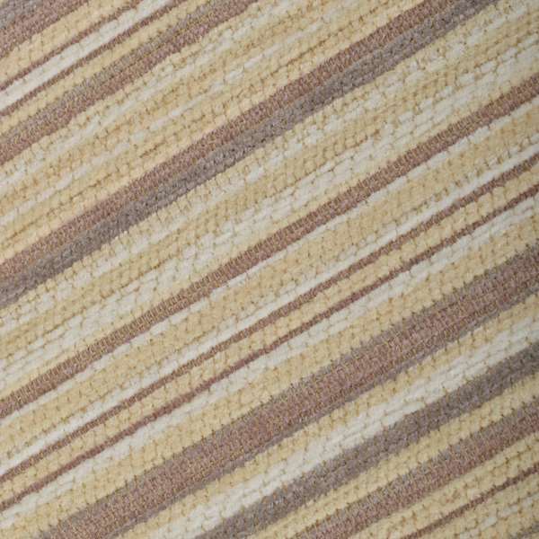 Soft Feel Railroaded Design Cream Beige White Colour Chenille Upholstery Fabric JO-198 - Roman Blinds
