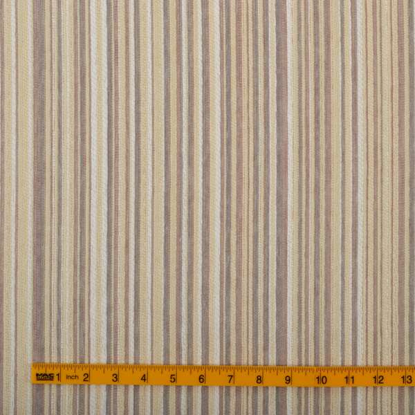 Soft Feel Railroaded Design Cream Beige White Colour Chenille Upholstery Fabric JO-198 - Handmade Cushions