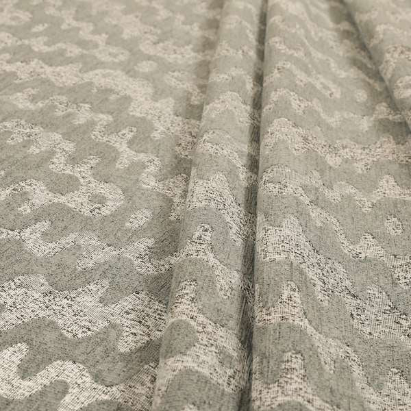 Lomasi Metallic Tones Fabric Silver Grey Colour Zigg Zagg Pattern Furnishing Fabric JO-290