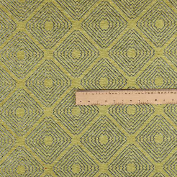 Azima Modern Sharp Geometric Pattern Green Silver Shine Upholstery Fabric JO-323 - Made To Measure Curtains