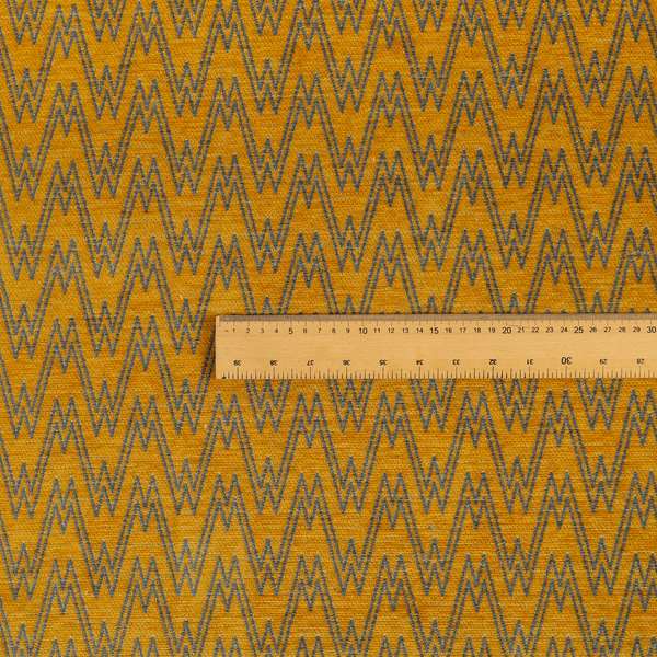 Marlow Woven Designer Chevron Striped Pattern In Yellow Grey Interior Fabric JO-369F - Made To Measure Curtains