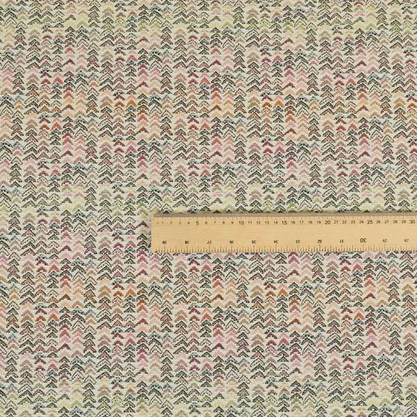 Madagascar Small Motifs Geometric Pink Green Colour Pattern Interior Fabrics JO-466 - Handmade Cushions