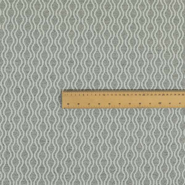 Piccadilly Collection Eclipse Pattern Woven Upholstery Silver Grey Chenille Fabric JO-557 - Made To Measure Curtains