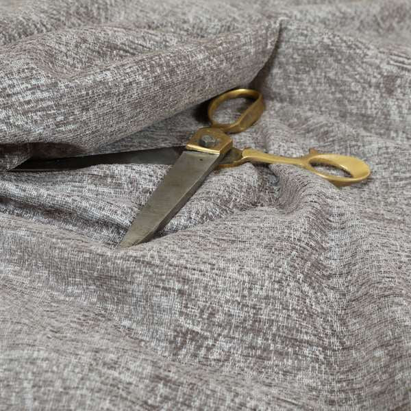 Bakari Semi Plain Woven Upholstery Chenille Fabric In Brown Colour JO-564