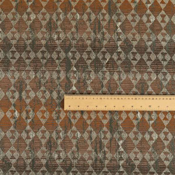 Lomasi Metallic Tones Fabric Brown Bronze Portuguese Medallion Pattern Upholstery Fabric JO-575 - Made To Measure Curtains