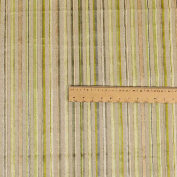 Ziani Modern Striped Pattern Velvet Green Colour JO-625