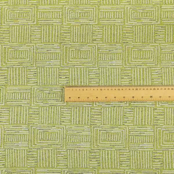 Piccadilly Collection Gingham Pattern Woven Upholstery Green White Chenille Fabric JO-696 - Handmade Cushions