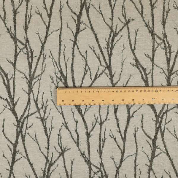 Abscission Tree Pattern In Grey Colour Chenille Jacquard Furniture Fabric JO-796 - Made To Measure Curtains