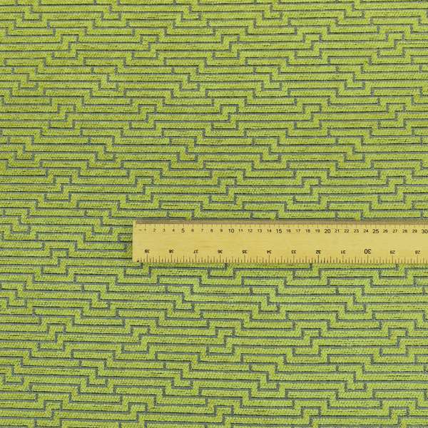 Green Silver Shiny Geometric Modern Pattern Soft Chenille Upholstery Fabric JO-846 - Made To Measure Curtains