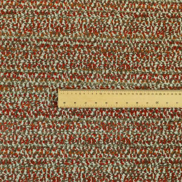 Abstract Pattern In Red Orange Brown Colour Chenille Upholstery Fabric JO-885