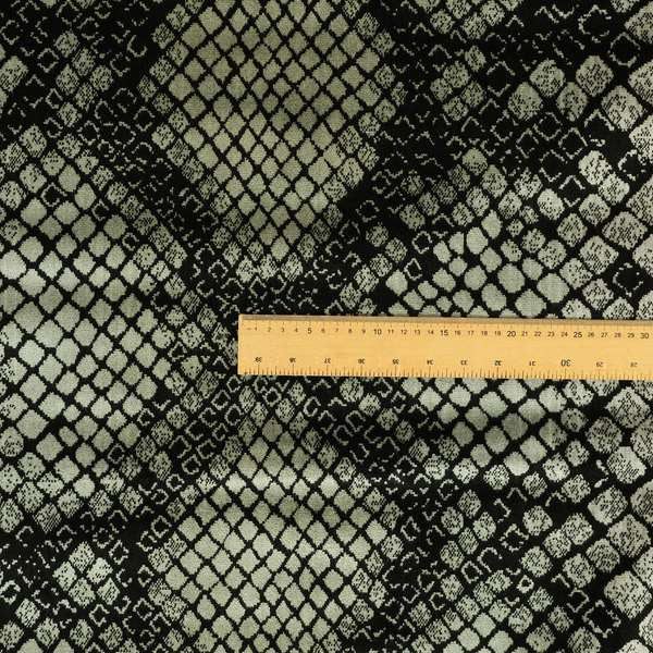 Snake Scales Pattern In Black Grey Velvet Material Furnishing Upholstery Fabric JO-999 - Handmade Cushions