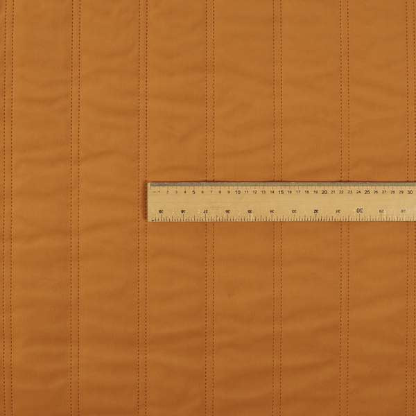 Lahore Fluted Stitched Quilted Orange Velvet Soft Upholstery Furnishing Fabric