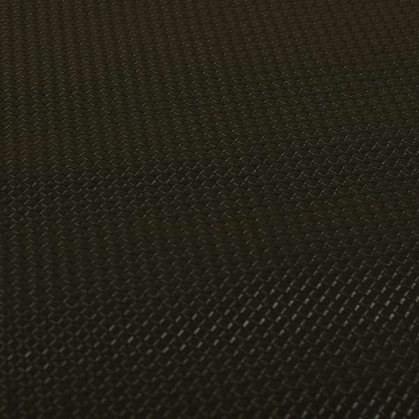 Lattice Quilted Textured Faux Leather Black Vinyl Upholstery Fabric