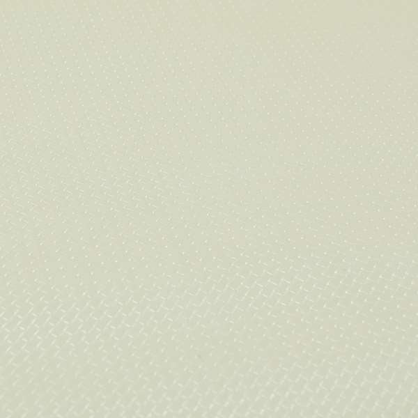 Lattice Quilted Textured Faux Leather Pearl White Vinyl Upholstery Fabric