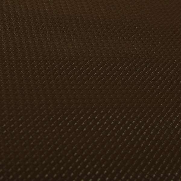 Lattice Quilted Textured Faux Leather Brown Vinyl Upholstery Fabric