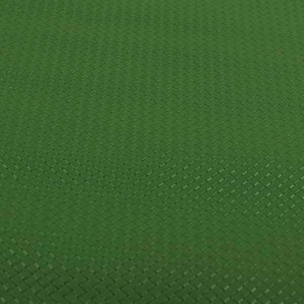 Lattice Quilted Textured Faux Leather Green Vinyl Upholstery Fabric