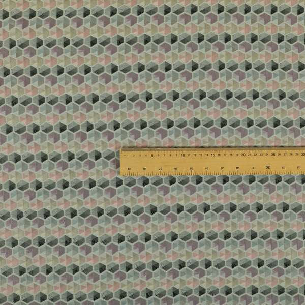 Marseille Art Deco Geometric Pattern Pink Purple Grey Tones Coloured Upholstery Fabrics - Handmade Cushions