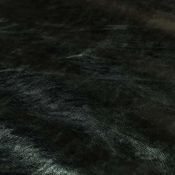 Matara Pull Up Effect Faux Leather Vinyl In Black Colour Upholstery Fabric