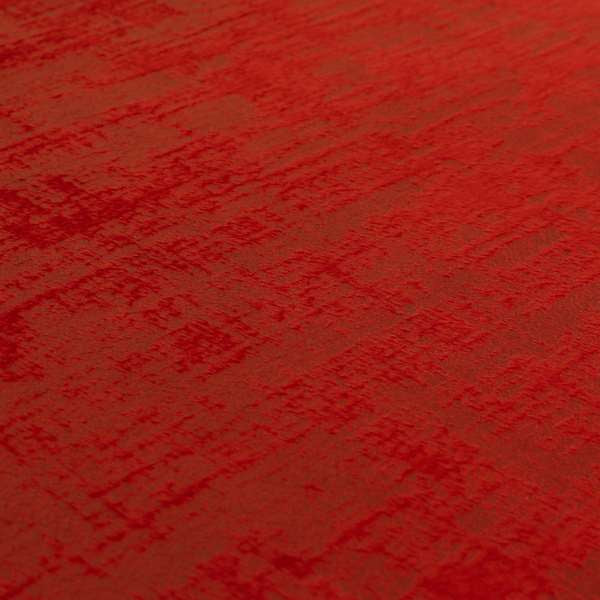Milan Semi Plain Abstract Soft Velvet Upholstery Furnishing Fabric In Red