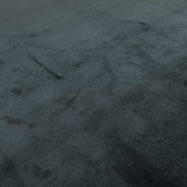 Oscar Deep Pile Plain Chenille Velvet Material Black Colour Upholstery Fabric
