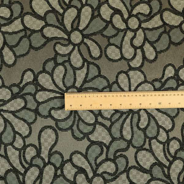 Designer Floral Flower Black Grey Pattern Fabrics Curtain Chair Cover Upholstery Material PSS301215-76