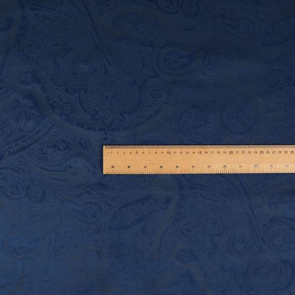 Phoenix Laser Cut Pattern Soft Velveteen Navy Blue Velvet Material Upholstery Curtains Fabric