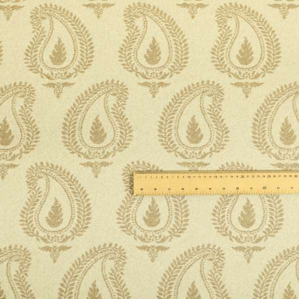 Cream Colour Paisley Pattern Wool Furnishing Fabric SJ160518-70