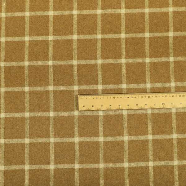 Brown Colour Tartan Pattern Wool Furnishing Fabric SJ160518-74