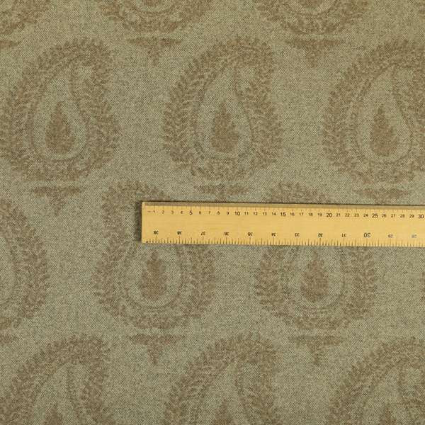 Brown Colour Paisley Pattern Wool Furnishing Fabric SJ170518-78