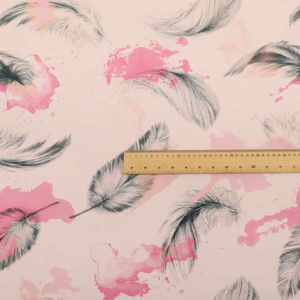 Saleem Printed Velvet Leaf Pattern Velour Soft Velvet Pink Colour Upholstery Fabric - Handmade Cushions