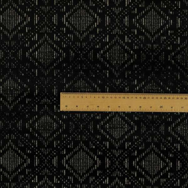 Sorata Velvet Textured Heavyweight Pattern Black Colour Velvet Upholstery Furnishing Fabric - Handmade Cushions