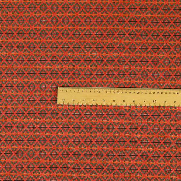 Red Grey Purple Orange Colour Medallion Uniformed Pattern Upholstery Fabric JO-1171