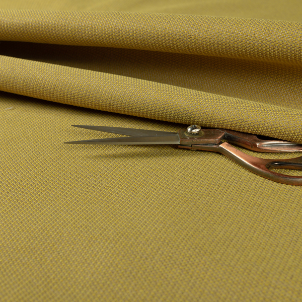 Basket Weave Textured Plain Material Yellow Colour Furnishing Upholstery Fabrics 220323-40