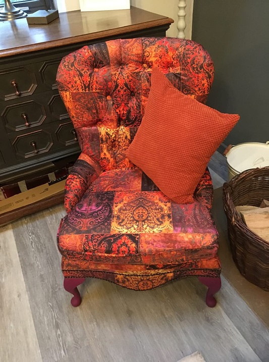 Michelle With Her Amalfi Patchwork Fabric