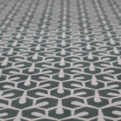 Slate Hexagon Trellis Upholstery Fabric 020126-17