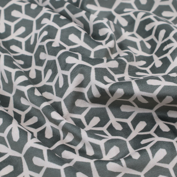 Slate Hexagon Trellis Upholstery Fabric 020126-17